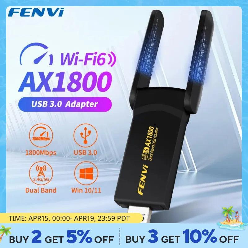 adaptador USB 3.0 WiFi 5Ghz FENVI 1800Mbps - Safe Haven